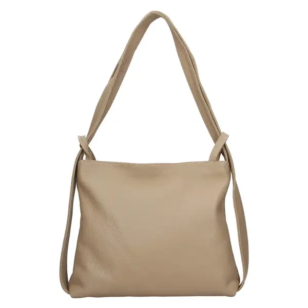 Dámska kožená batôžko-kabelka Italia Maria - tmavo béžová