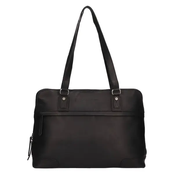 Dámska kožená kabelka na notebook The Chesterfield Brand Alice - čierna