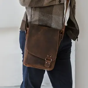 Pánská kožená taška přes rameno Greenwood Frederic - hnědá