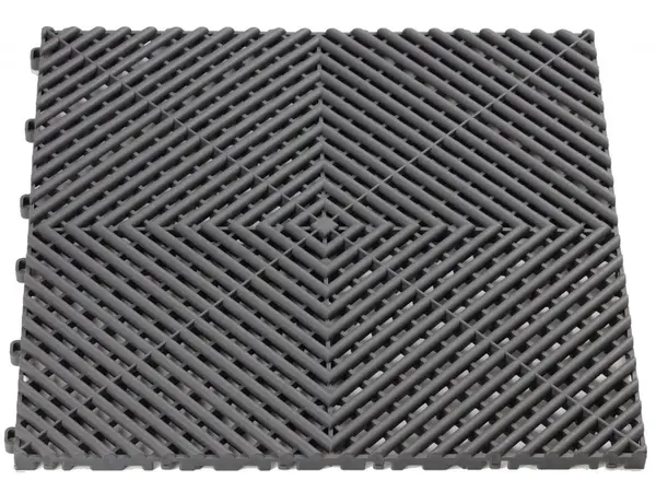 Plastová dlaždice, perforovaná, modulární, 40 x 40 x 1,8 cm, černá barva - Procarosa Barva: tmavě šedá