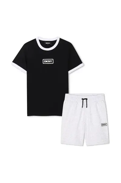 Dětská bavlněná souprava Dkny černá barva, D62224