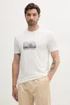 Bavlněné tričko Armani Exchange pánské, bílá barva, s potiskem, XM000555 AF10358