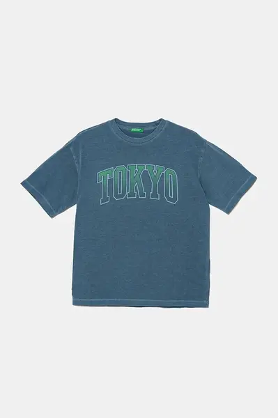 Dětské bavlněné tričko United Colors of Benetton modrá barva, s potiskem, 3PCMC10N7