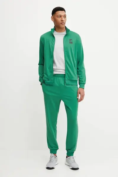 Tepláková souprava Fila Ledegem pánská, zelená barva, FAM1141