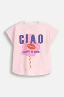 Tričko Coccodrillo růžová barva, HOLIDAY SPLASH GIRL JUNIOR