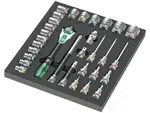 Wera 150112 Ráčnová sada Zyklop 1/2" 8000 C typ 9722 v pěnové vložce Set 1 (Sada 31 dílů)