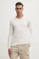 Svetr s příměsí lnu Pepe Jeans LAYNE pánský, béžová barva, lehký, PM702519