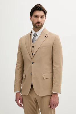 Blazer s příměsí vlny Liu Jo pánský, béžová barva, QA5084 T3991