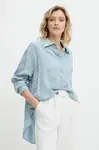 Košile Answear.LAB dámská, modrá barva, relaxed, s klasickým límcem
