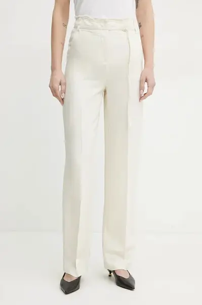 Kalhoty s příměsí lnu Patrizia Pepe