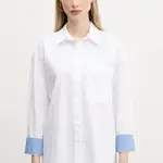 Bavlněná košile Abercrombie & Fitch bílá barva, relaxed, s klasickým límcem, KI140-5059