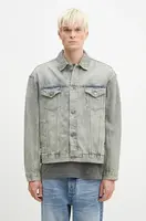 Džínová bunda KSUBI Oh G pánská, modrá barva, přechodná, oversize, MFA24JK003