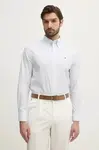 Bavlněná košile Tommy Hilfiger bílá barva, regular, s límečkem button-down, MW0MW38555