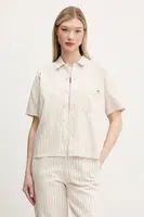Bavlněná košile Dickies béžová barva, relaxed, s klasickým límcem, DK0A4Z7UC481