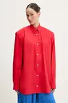 Košile Fiorucci Red Embroidered Padded Shirt