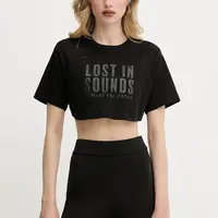 Bavlněné tričko Armani Exchange dámské, černá barva, XW000546 AF10359