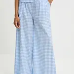 Bavlněné kalhoty Answear.LAB dámské, modrá barva, široké, high waist