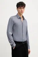Košile BOSS pánská, tmavomodrá barva, slim, s klasickým límcem, 50533434