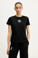 Bavlněné tričko New Era dámské, černá barva, 60564899