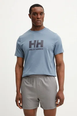 Bavlněné tričko Helly Hansen HH LOGO modrá barva, s potiskem, 54596