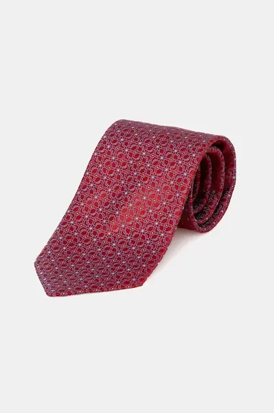 Hedvábná kravata Eton červená barva, 100012724