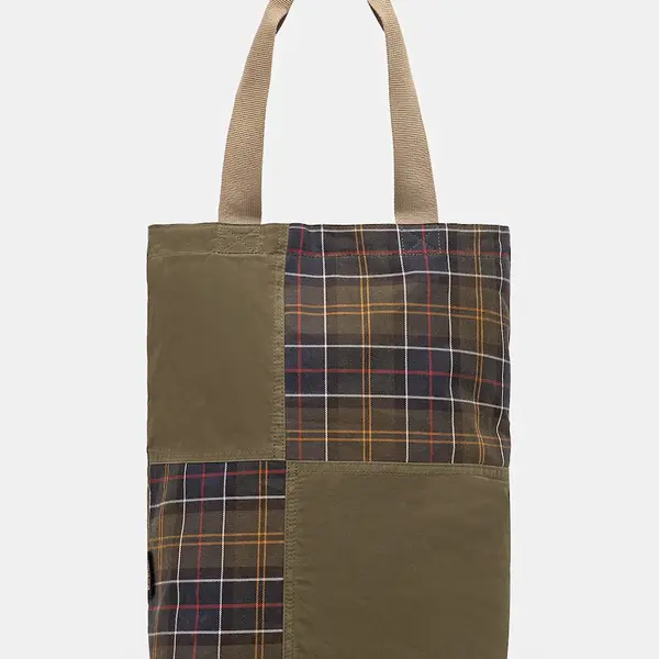 Taška Barbour Barbour Transport Patchwork Tote Bag zelená barva, UBA0741
