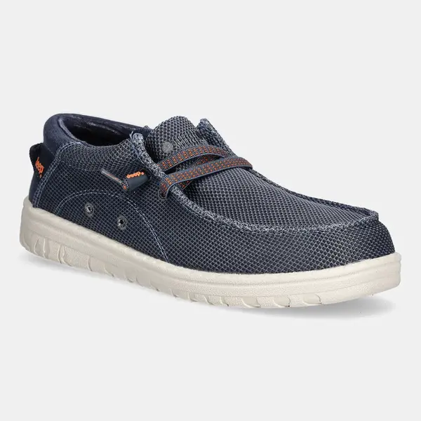 Polobotky Jeep SAMOA WALLABEE KNIT pánské, modrá barva, JM51030A