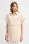 Košile Mos Mosh dámská, béžová barva, relaxed, s klasickým límcem, 150140