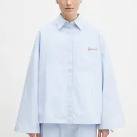 Bavlněná košile Fiorucci Striped Embroidered Drawstring Shirt
