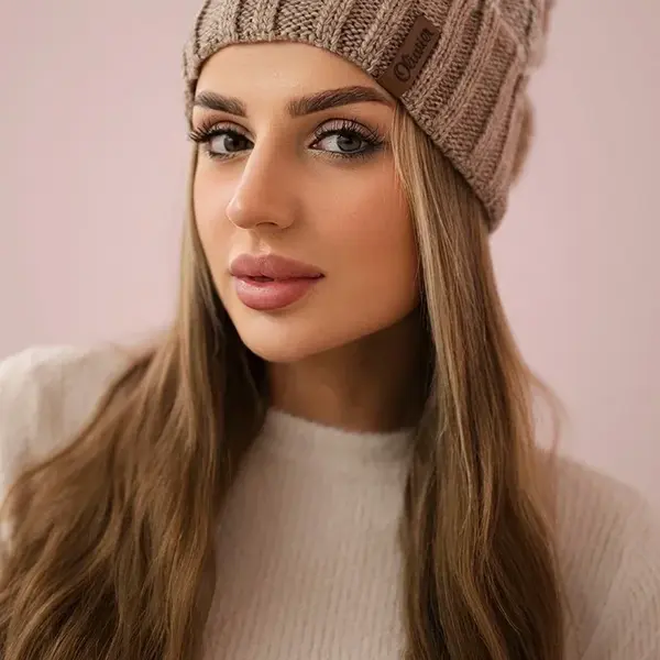 Kesi Milano fleecová čepice K203 ecru melange+light beige