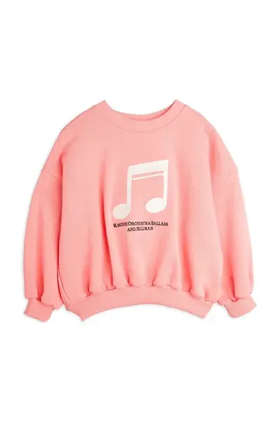 Dětská bavlněná mikina Mini Rodini Note oranžová barva, s aplikací, 2522011628