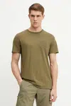 Tričko Fjallraven Hemp Blend Out Here zelená barva, s potiskem, F12600265