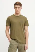 Tričko Fjallraven Hemp Blend Out Here zelená barva, s potiskem, F12600265