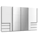 MID.YOU ŠATNÍ SKŘÍŇ SE ZRCADLEM, barvy stříbra, bílá, 350/216/65 cm