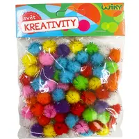 Pom pom glitter 15mm, 80ks