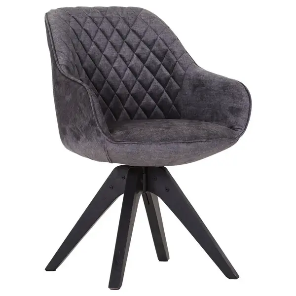 Landscape ŽIDLE S PODRUČKAMI, plochá tkanina, tmavě šedá