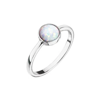 Evolution Group - Pavona Stříbrný prsten s bílým opálem 15001.1 white 58 mm