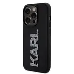 Zadní kryt Karl Lagerfeld 3D Rubber Glitter Logo Karl KLHCP15X3DMBKCK pro Apple iPhone 15 Pro Max, černá