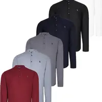 SET OF SIX G783 DEWBERRY JUDGE COLLAR SHIRT-BLACK-NAVY-ANTHRACITE-GRAY-BURGUNDY-KHAKI