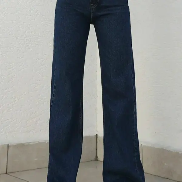 17413 Dewberry Loose Women Jeans-NAVY