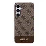 Zadní kryt Guess PU 4G Stripe pro Samsung Galaxy S24+, hnědá