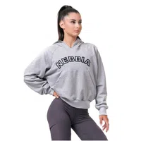 Dámská mikina s kapucí Nebbia Iconic Hero 581 Light Grey L