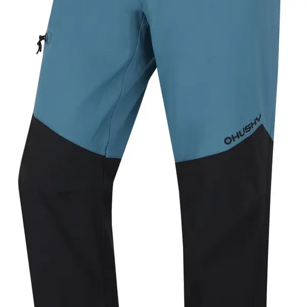 Husky Kavia M S, turquoise/black Pánské softshellové kalhoty