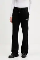 Bavlněné tepláky Guess Jeans dámské, černá barva, s aplikací, W5YB32 K68I4