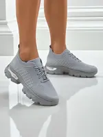 Resti Woman's Laced Fabric Sports Shoes Ewey