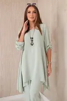 Kesi Włoski Sada blúzky + nohavice s príveskom tmavá mäta