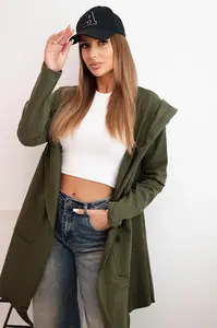 Cape with loose khaki hood