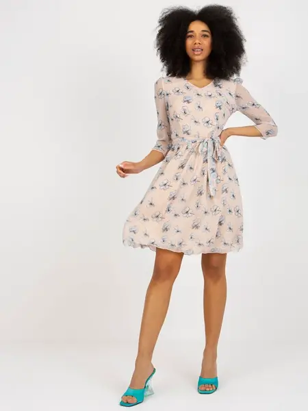 Dress-LK-SK-508006.92P-beige