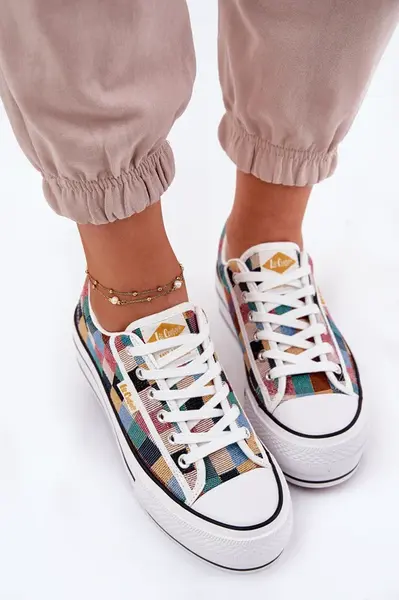 Vzorkované Dámske Tenisky Na Platforme Lee Cooper