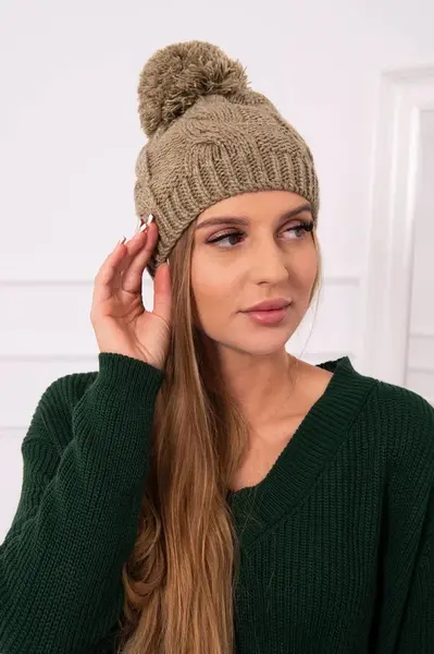 Kesi Čapica s fleece Stefania K278 svetlá khaki